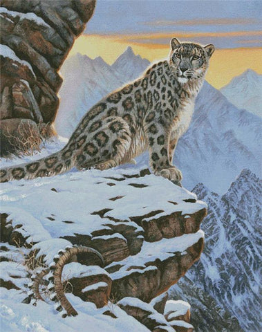 Snow Leopard Mountain (Large) - Artecy Cross Stitch