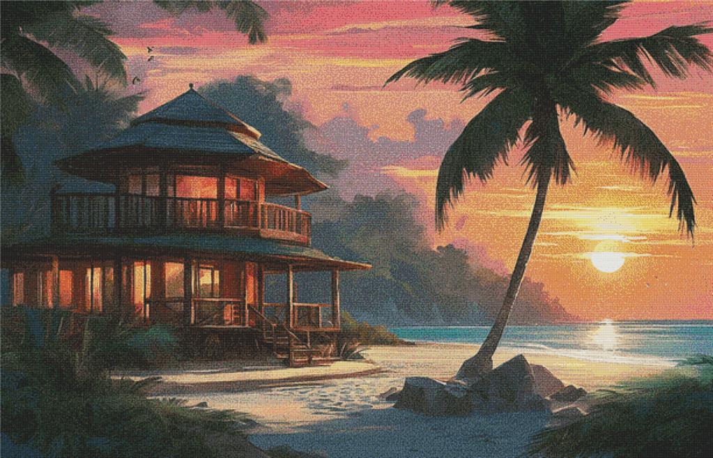 Serene Coastal Paradise - X Squared Cross Stitch