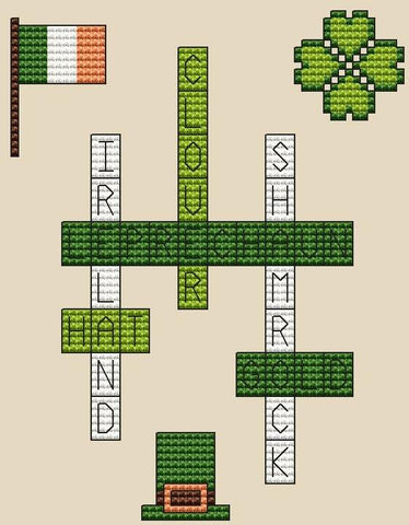 St. Patrick's Day Crossword - Cute Embroidery by Kate