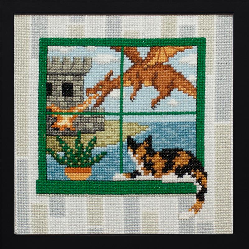 What The Cat Saw: Flight Of Dragons - Lola Crow Cross Stitch