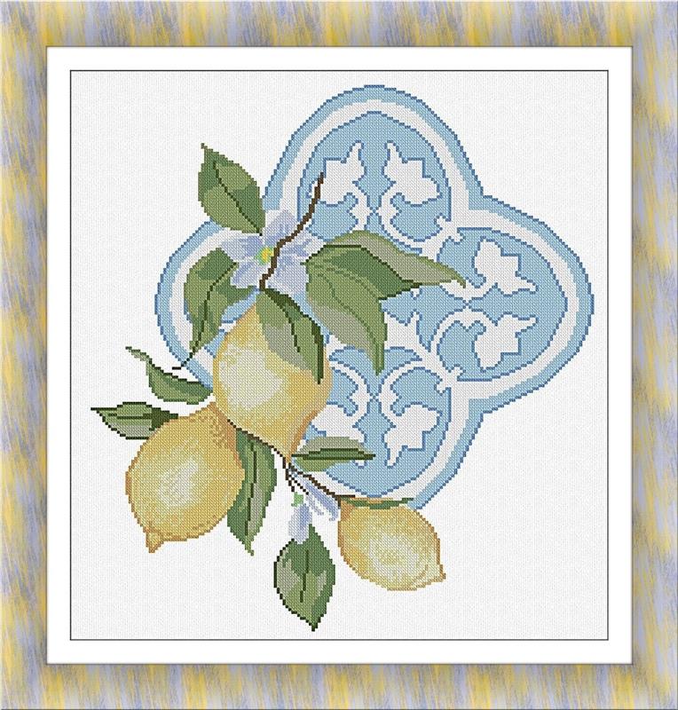 Maioliche E Limoni (Majolica And Lemons) - Alessandra Adelaide Needleworks