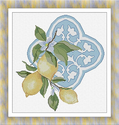 Maioliche E Limoni (Majolica And Lemons) - Alessandra Adelaide Needleworks