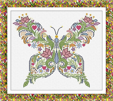 Butterfly Of Flowers - Alessandra Adelaide Needleworks