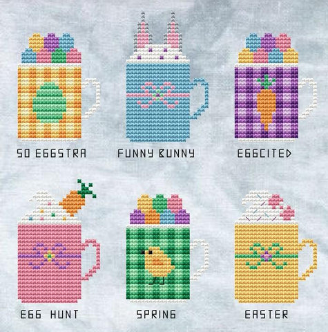 Easter Mugs - Cute Embroidery by Kate