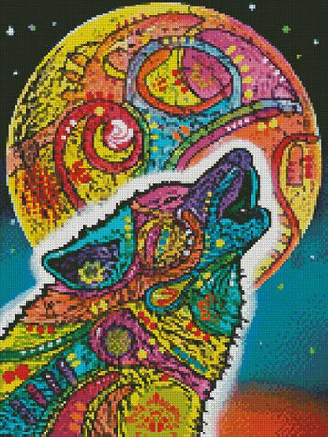 Mini Abstract Howling Wolf - Artecy Cross Stitch