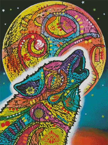 Abstract Howling Wolf - Artecy Cross Stitch
