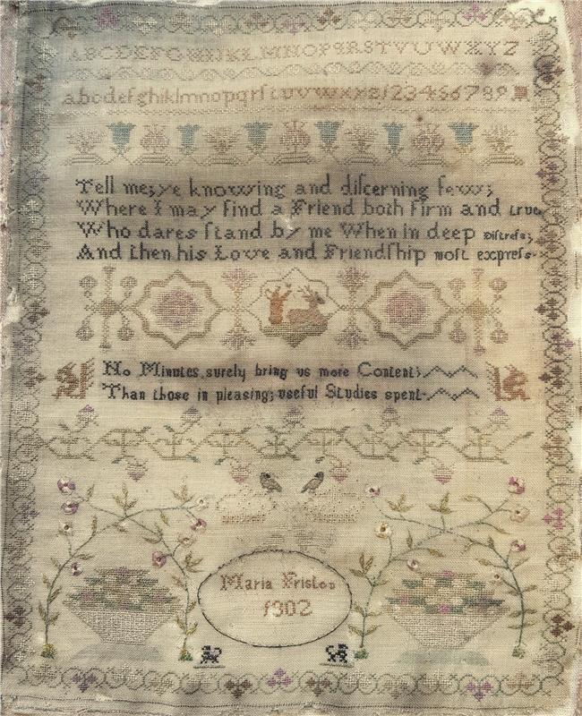 Maria Friston 1802: A Norfolk Sampler - Crowsfeetstitching