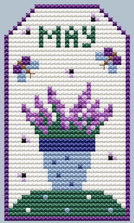 Lavender Flowers Gift Tag 2 - Cute Embroidery by Kate