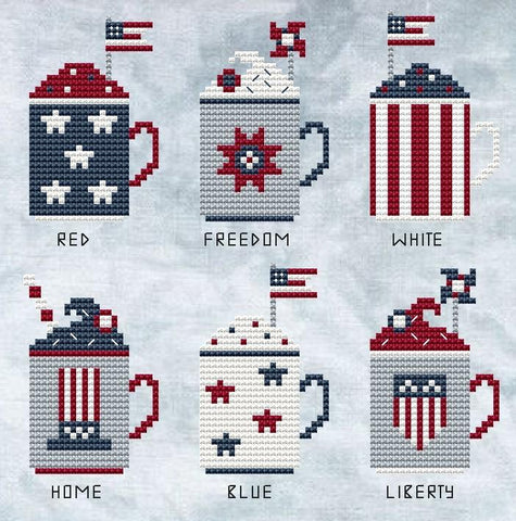 4th Of July Mugs - Cute Embroidery by Kate