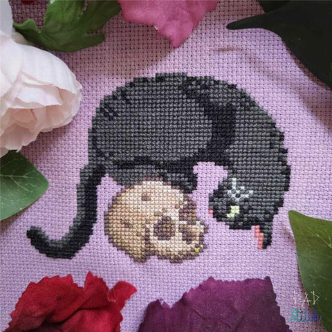 Cat And Skull - BAD Stitch