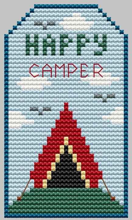 Happy Camper Gift Tag - Cute Embroidery by Kate