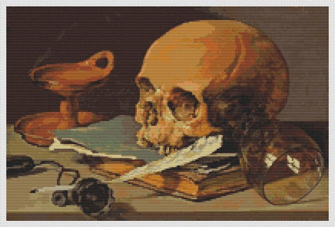 Still Life With A Skull And A Writing Quill - Art of Stitch, The