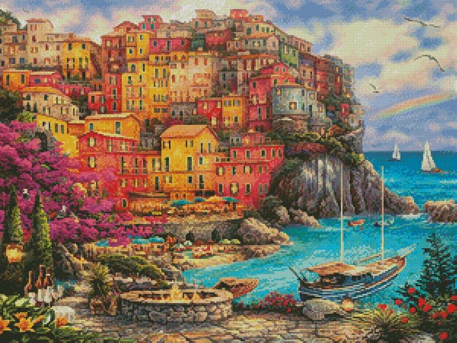 A Beautiful Day At Cinque Terre - Artecy Cross Stitch