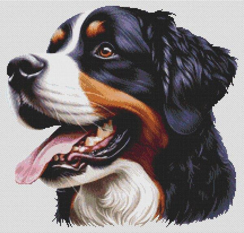 Bernese Mountain Dog 4 - White Willow Stitching