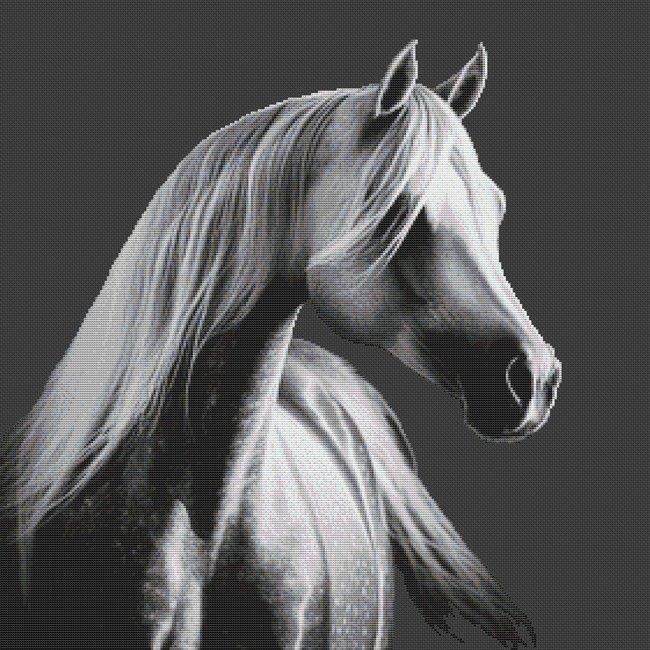 Grey Arabian - White Willow Stitching