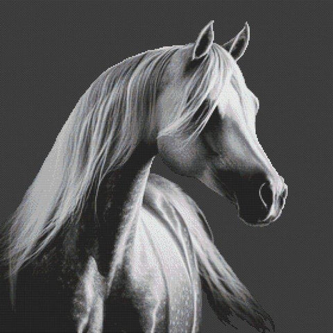 Grey Arabian - White Willow Stitching