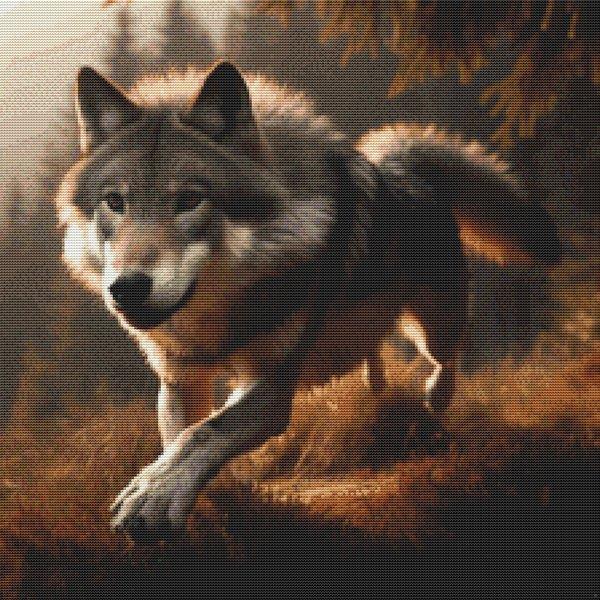 Running Wolf - White Willow Stitching