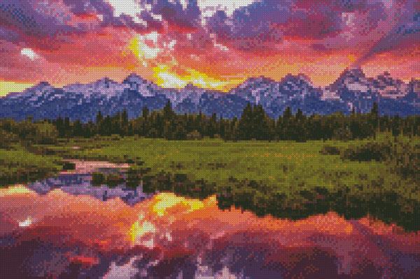 Mini Blacktail Ponds Sunset - Artecy Cross Stitch