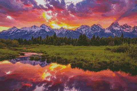 Blacktail Ponds Sunset - Artecy Cross Stitch