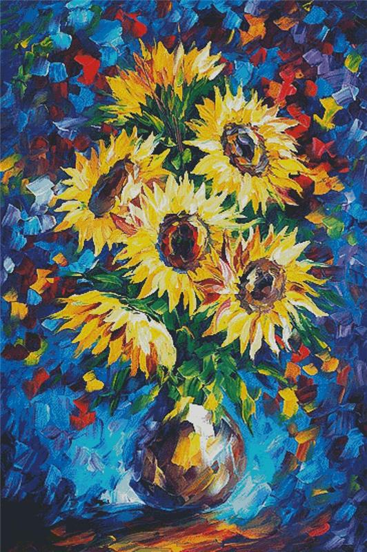 Night Sunflowers (Large) - Artecy Cross Stitch