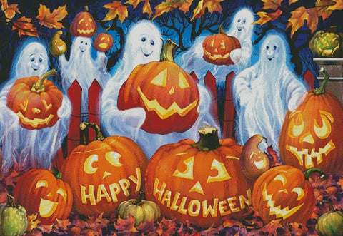 Happy Ghostly Halloween (Large) - Artecy Cross Stitch