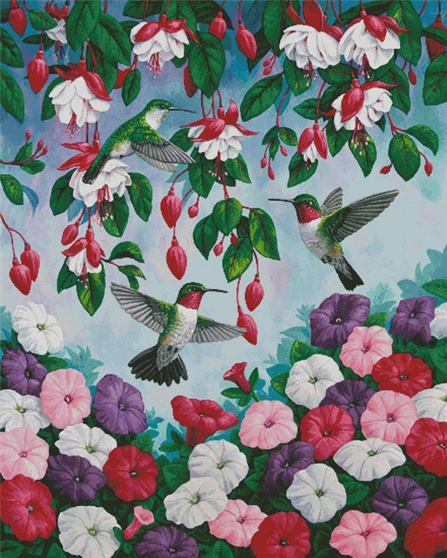 Hummingbird Heaven (Large) - Artecy Cross Stitch
