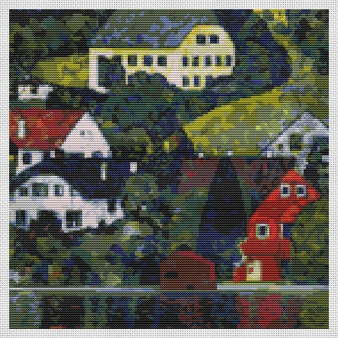 Houses At Unterach On The Attersee - Art of Stitch, The