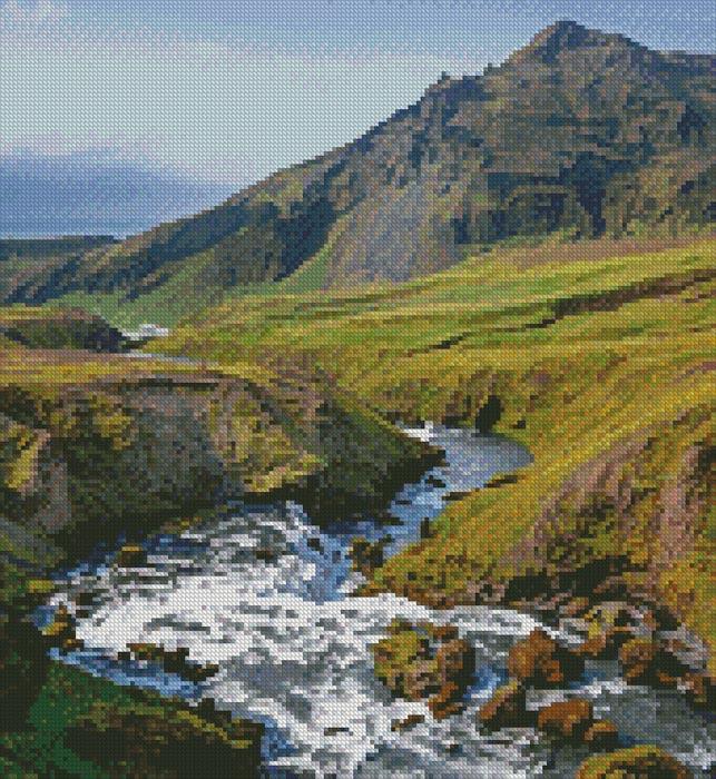 Skogafoss (Crop) - Artecy Cross Stitch