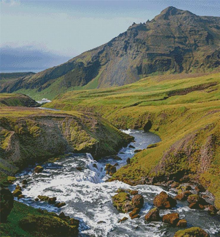 Skogafoss (Large Crop) - Artecy Cross Stitch