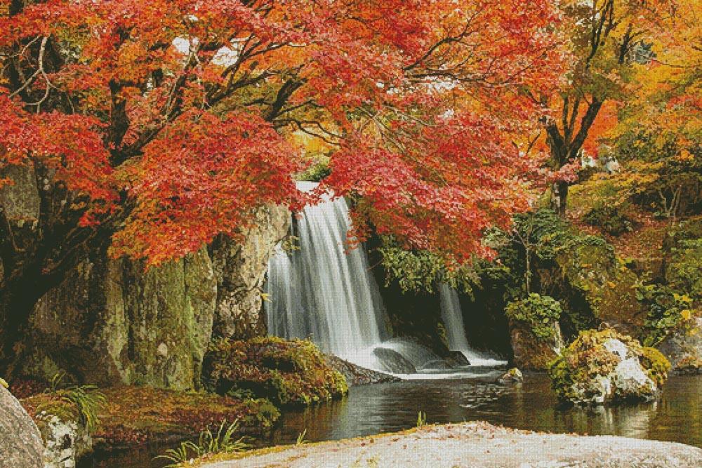 Autumn Waterfall (Large) - Artecy Cross Stitch
