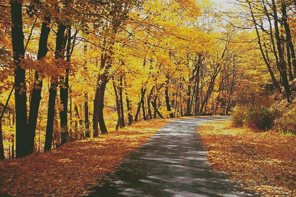 Path Through Autumn Trees (Large) - Artecy Cross Stitch