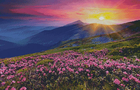 Rhododendron Mountain Sunset - Artecy Cross Stitch