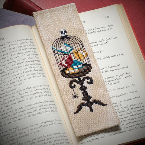 The Bookcage Bookmark - Lola Crow Cross Stitch