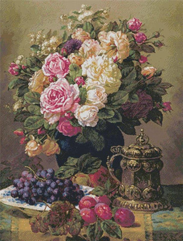 Still Life With A Vase Of Flowers - Artecy Cross Stitch