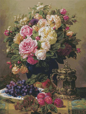 Still Life With A Vase Of Flowers (Large) - Artecy Cross Stitch