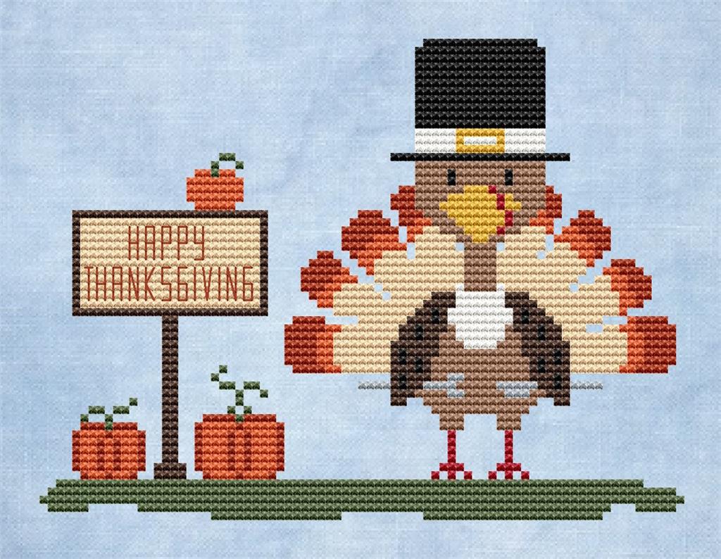 Happy Thanksgiving - Cute Embroidery by Kate