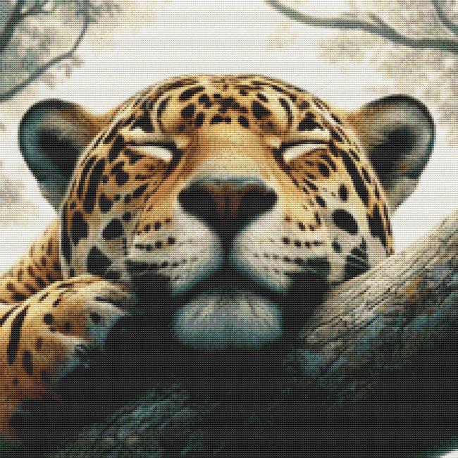 Sleeping Leopard - White Willow Stitching
