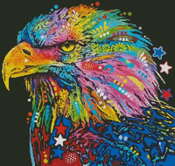 Mini Abstract Bald Eagle - Artecy Cross Stitch