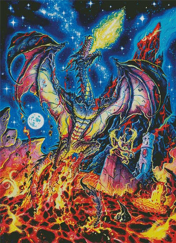 Lava Dragon (Large) - Artecy Cross Stitch
