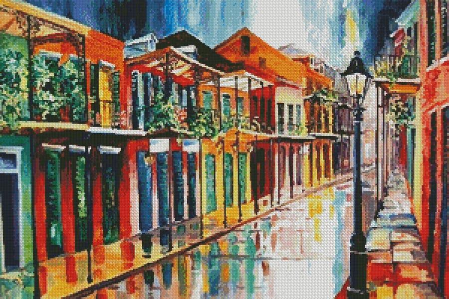 French Quarter Spring Rain - Artecy Cross Stitch
