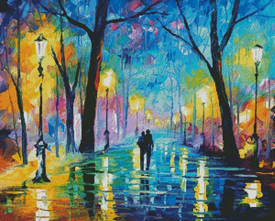 Fog In The Evening Park - Artecy Cross Stitch