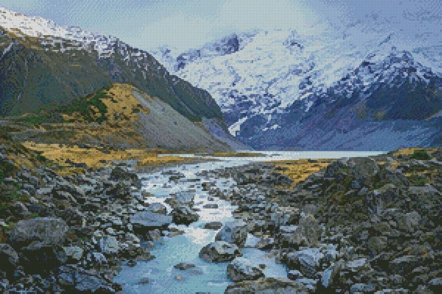 Hooker Lake, New Zealand - Artecy Cross Stitch