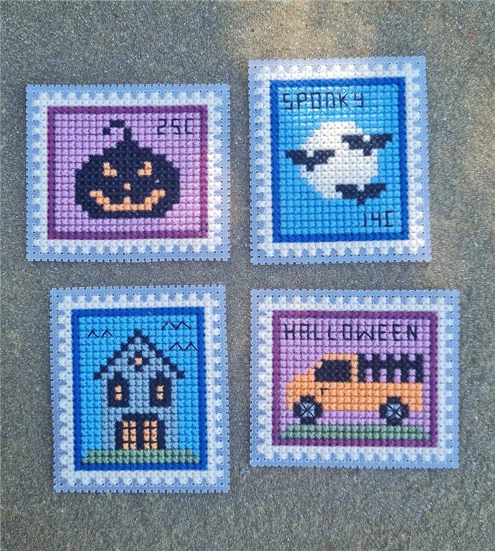 Halloween Postage Stamps - Cute Embroidery by Kate