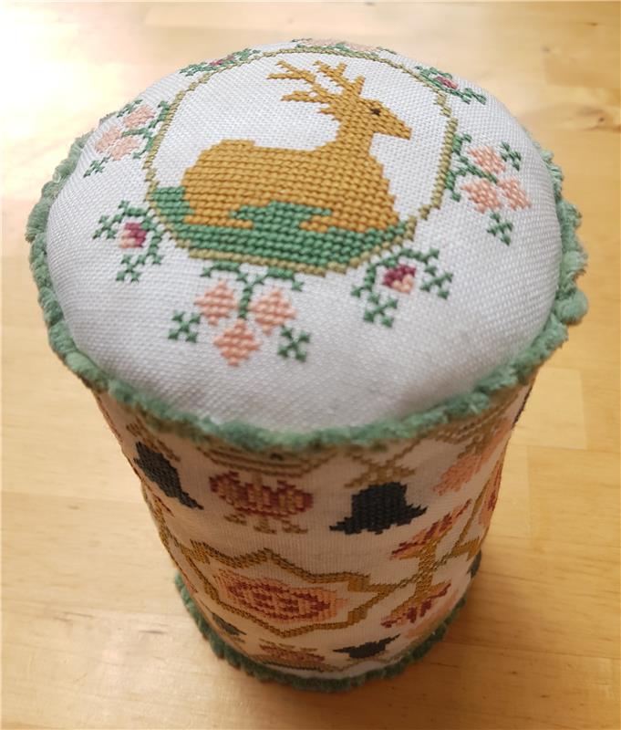 Maria Friston's Pin Cushion Drum - Crowsfeetstitching