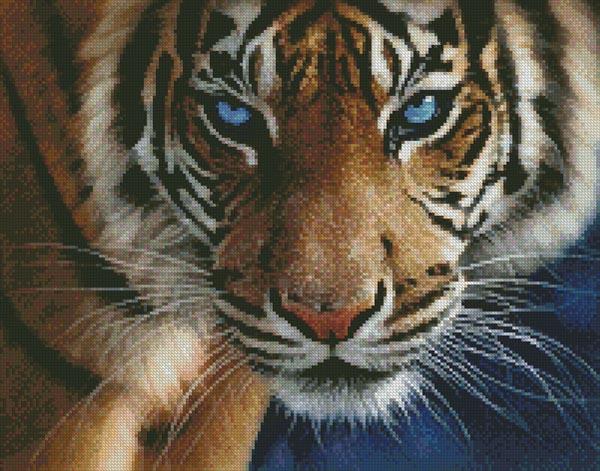 Mini Blue Eyed Tiger - Artecy Cross Stitch