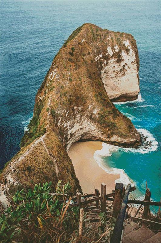 Kelingking Beach Nusa Penida (Large) - Artecy Cross Stitch