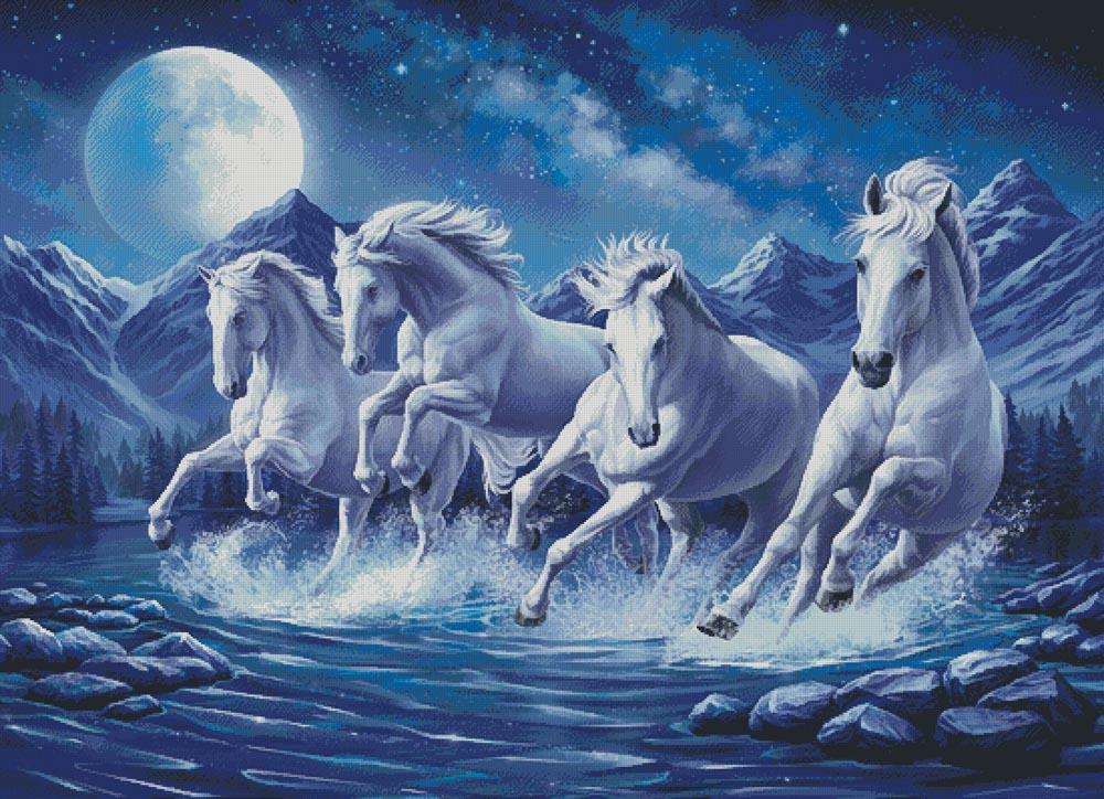 The Lunar Horses (Large) - Artecy Cross Stitch