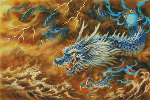 Blue Dragon Of The East (Large) - Artecy Cross Stitch