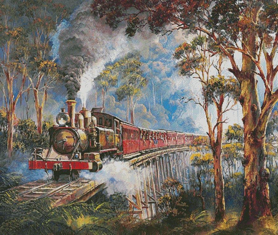 Puffing Billy (Large Crop) - Artecy Cross Stitch