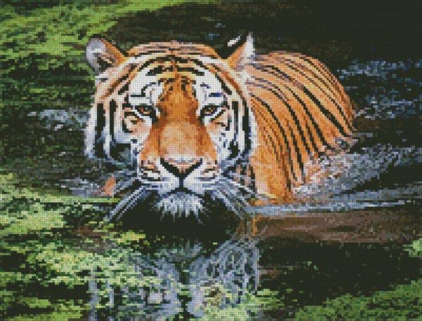 Mini Tiger In Swamp - Artecy Cross Stitch